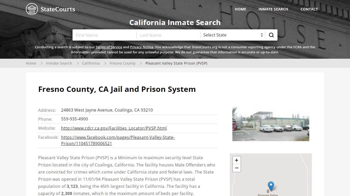 Pleasant Valley State Prison (PVSP) Inmate Records Search ...