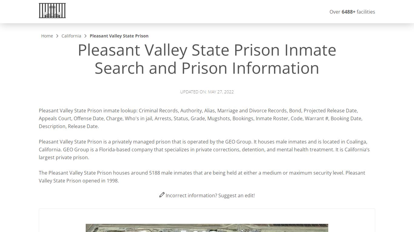 Pleasant Valley State Prison Inmate Search, Visitation ...